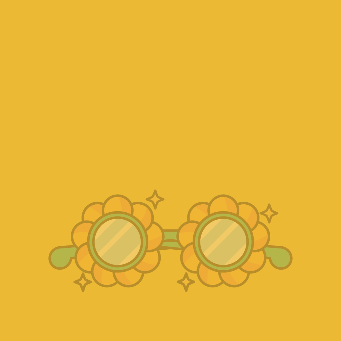 Gelber Hintergrund mit Sonnenbrille