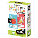 HEADU Lernspiel Bildkarten "Lesen und Schreiben" mit kleinen Tafeln