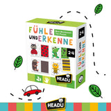HEADU Lernspiel Montessori Tier-Puzzle Fühle & Erkenne fürs Alter 2 bis 4 Jahre