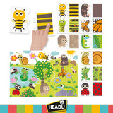 HEADU Lernspiel Montessori Tier-Puzzle Fühle & Erkenne