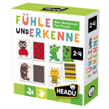 HEADU Lernspiel Montessori Tier-Puzzle Fühle & Erkenne
