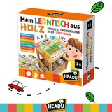 HEADU Lernspiel Mein Lerntisch aus Holz fürs Alter 3 bis 6 Jahre