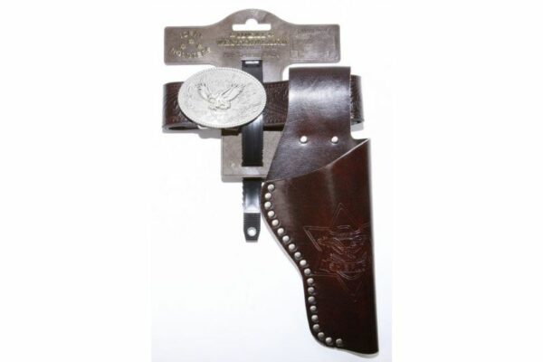 Lederimitatgürtel "Eagle" mit Nieten, 95-135cm, 1 Holster, Tester