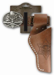 Gürtel "Skull" mit Nieten, 95-135cm, 1 Holster, Tester