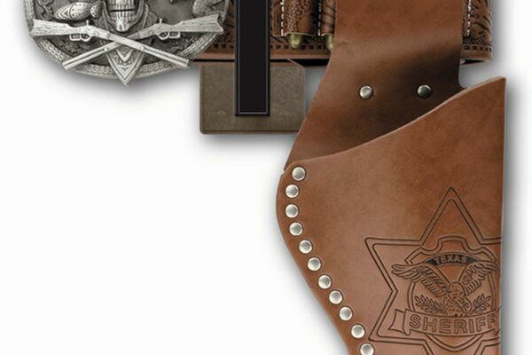 Gürtel "Skull" mit Nieten, 95-135cm, 1 Holster, Tester